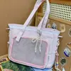 Bolsa Ita Transparente de Estilo Japonés, Nueva Tendencia, Alta Apariencia, Fresca y Dulce, para Niñas, Bolso Tote Ligero de Gran Capacidad