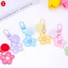 Nuevo Llavero de Bola de Felpa Flor Macaron Cadena Brillante de Flor de Color Caramelo Accesorio Chica Dopamina