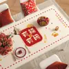 Jogo Americano Vermelho de Ano Novo, Impermeável, à Prova de Óleo, Não Lavável, Toalha de Mesa Anti-Escaldante, Tapete de Proteção para Mesa de Centro com Atmosfera Vermelha