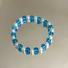 Pulsera de Perlas con Cuentas de Palomitas Estilo Nuevo Cristal Glaseado Cristal de Fresa Temperamento Pulsera de Perlas de Fragancia Pequeña Lujo Ligero Nicho Alta Gama