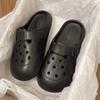 2024 Nuevos Zapatos de Cueva para Mujer Bolita de Carbón Pequeña para Exterior Antideslizantes de Dibujos Animados Lindos Sandalias y Pantuflas de Playa Zapatos de Cueva de Verano para Mujer