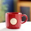 Suministro de fábrica Taza de cerámica Dehua creativa con pieza de cobre taza de café taza de agua venta al por mayor se puede establecer
