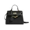 Bolso Kelly con hebilla para niña, bandolera portátil de color liso con costuras textiles 2024