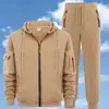 Novo Conjunto Masculino de Venda Quente Transfronteiriça com Jaqueta com Zíper e Calça Esportiva Conjunto de Duas Peças Moletom Masculino e Calça de Moletom