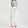 Pantalones de pierna ancha holgados de algodón Tencel a prueba de tres cosas, jeans funcionales, simples y adelgazantes, resistentes al aceite, mezclilla de bajo mantenimiento