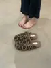 Zapatos Birkenstock de Suela Gruesa, Medias Zapatillas con Puntera para Mujer, Nuevas Zapatillas de Lana de Algodón Gris Perezoso Otoño e Invierno 2025