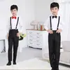 Overoles para Niños Ropa de Rendimiento Vestido para Niño Ropa de Anfitrión Pequeño Traje de Manga Corta Ropa para Actuación de Jardín de Infancia