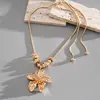 Collar de Flor Original Europeo y Americano Estilo Metal con Incrustaciones de Diamante, Cadena de Suéter de Nicho de Alta Gama Transfronteriza, Collar Personalizado de Pétalos para Mujer