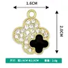 Accesorios al por mayor estilo coreano Trébol de cuatro hojas Goteo de aceite Diamante Punto Collar Pulsera Colgante único Joyería DIY Accesorios de aleación