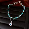 Collar Colgante en Capas de Flor de Circonita Vintage, Cadena para Suéter de Lujo Ligero de Nicho de Gama Alta, Accesorio para el Cuello de Estilo Étnico