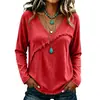 En stock 2026 nuevo modelo transfronterizo para mujer con textura flecos borlas vintage cuello redondo manga larga top elegante camisa de manga larga