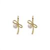 Aretes de Bailarina Lazo Perla Aretes Lujo Ligero Aretes de Diseño Nicho de Alta Gama Aretes Elegantes y Delicados