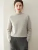 Suéter de Cachemir 100% Puro Otoño/Invierno para Mujer, Grosor Medio, Cuello Semi Alto, Jersey de Manga Raglán, Versátil, Cálido, Capa Base Superior