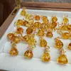 Novo Pingente de Flor de Âmbar Natural Pimenta Osmanthus Gota Pequena Prata S925 Ouro Antigo Acessórios para Colar DIY