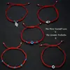 Pulsera Roja Ajustable de Origen Transfronterizo Ojo Azul Mano de Fátima Mano Hamza Pulsera de Amistad Turca