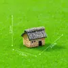 Adornos de micropaisaje de musgo, 6 casas de paja, resina, casa pequeña, manualidades creativas, estilo Zakka