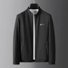 Chaqueta de primavera y otoño para papá joven y de mediana edad, informal, con cremallera superior y cuello alto, cárdigan, chaqueta fina para hombre