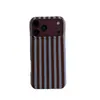 Capa de celular ins estilo coreano simples listrada para Apple 18Promax adequada para 17Promax fosca de camada dupla 16Pro15