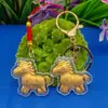 2026 Dibujo Animado Hazte Rico Pronto Llavero de la Suerte Cadena para Teléfono Móvil Caballo Dorado Colgante para Bolsa de Año Nuevo Pequeño Regalo