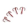 Anzuelo Triple Rojo para Pesca con Señuelo con Anzuelos Dentados y Acabado Níquel Rojo