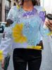 2023 Amazon estación independiente europea y americana otoño e invierno nuevo suéter casual elegante de color sólido estampado para mujer camiseta para mujer