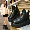 Zapatos Cálidos de Algodón con Suela Gruesa Casual Populares Botas Invierno 2025 Nuevas Botas de Nieve Elevadoras para Mujer Botines Cortos de Terciopelo para Mujer