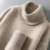 Suministro Transfronterizo de Suéter de Punto Holgado de Lana 100% Pura para Hombre con Cuello Alto, Prendas de Punto Base de Cachemir para Negocios Casual