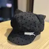 Nuevo Boina de Nube de Lunares Estilo Coreano para Mujer Primavera Verano Circunferencia de Cabeza Grande Versátil Boina de Artista Hace que la Cara se Vea Más Pequeña Boina de Brote