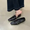 Zapatos de Cuero Slip-On de Tacón Bajo Cuadrado Estilo Retro First Encounter Temporada Otoño 2026 Mocasines Estilo Francés y Británico