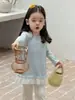 Conjunto de Otoño Temprano para Niñas 2026 Nuevo Estilo Coreano Conjunto de Chaleco de Punto y Pantalones Acampanados para Niños