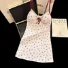 Ropa de Dormir Sexy para Mujer 2026 Nuevo Verano Seda de Hielo Acanalada Elástica Estilo Puro Deseo Ribete de Encaje Lunares Camisola Vestido de Noche