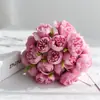 Flor falsa, decoración de flores artificiales, flor decorativa para sala de estar, decoración floral de plástico, mesa de centro de interior, mesa de comedor, ramo de flores de seda, planta en maceta