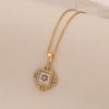 [Ice Cute] Collar con Colgante de Amor de Concha de Imitación Lleno de Diamantes Estrella Geométrico Acero Inoxidable Cadena Clavícula Joyería N1557