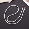 Bolso Cruzado de Perlas Irregulares Lanyard Largo Portátil para Teléfono Móvil Lanyard Sencillo de Perlas para Teléfono Móvil Cadena para Teléfono Móvil Cadena Cadena