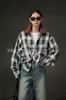 Camisa de Xadrez de Manga Longa com Cor Contrastante Estilo Maillard Frio Feminina Nicho Estilo Britânico Casual Versátil Camisa Jaqueta Tendência de Primavera