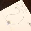 PAG & MAG Pulsera de Corazón para Mujer Pulsera de Plata S925 Circonita Corazón Melocotón Ajustable Adornos de Plata Dulce y Fresco Coreano