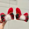 Pinza para el pelo de lazo a cuadros navideño con orejas de conejo y pompón para niños, adultos, niñas, pinza lateral, pasador, tocado