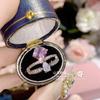 Anillo de piedras preciosas con corona de gota de agua de turmalina vintage Camellia anillo de corona paparacha anillo de cristal rosa para mujer