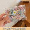 100 crianças elástico simples bebê não machuca o cabelo pequeno chirp polegar anel de cabelo de alta elasticidade cabelo corda mulheres