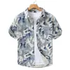 Camisa de Manga Corta Estampada Tie-Dye Estilo Japonés para Hombre, Tendencia de Verano Holgada Casual Juvenil de Alta Gama Elegante