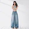 Jeans Reto Americano Retro Outono 2026 Transfronteiriço para Mulheres, Cintura Alta, Solto, Emagrecedor, Calça Pantalona com Caimento
