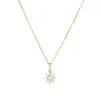 Collar con Colgante de Estrella de Ocho Puntas y Girasol Chapado en Plata de Ley S925 con Oro de 18 Quilates Estilo Japonés Exquisito Sensación de Alta Gama Cadena para Clavícula Hermosa de Lujo Ligero
