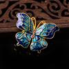 Nueva horquilla de bricolaje con forma de mariposa, gota de aceite de imitación de cloisonné azul quemado, accesorios de aleación, materiales hechos a mano, suministro directo de fábrica