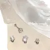 Pendientes de Copo de Nieve Super Brillantes de Cinco Estrellas Tachonados con Diamantes con un Toque Fresco y Sofisticado, Pendientes Exquisitos para el Hélix, Pendientes Exquisitos de Nicho para el Lóbulo de la Oreja, Pendientes para Mujer