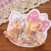 Personajes de Dibujos Animados Infantiles Anillos para el Cabello Rosas Niñas Bebé Gato Brillante Tarjeta Juego Independiente de 5 Pares Cuerda para la Cabeza de Jardín de Infancia
