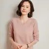 Nuevo Suéter de Punto de Cachemira para Mujer Otoño e Invierno 2026 Cuello en V Clásico Versátil Ajustado Elegante Ropa Interior de Punto