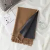 Bufanda Gruesa de Alta Calidad para Mujer, Exportación Coreana Otoño e Invierno, Nuevo Chal Largo de Doble Cara con Bloques de Color, Bufanda Cálida para el Cuello para Mujer
