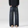 Nuevos jeans para hombre para Otoño 2026: pantalones largos de corte holgado, pierna recta, gama alta, lavados, estilo retro y elegantes