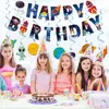 Decorações de Festa de Aniversário Temáticas Espaciais Transfronteiriças, Faixa de Feliz Aniversário, Espirais de Alienígena, Montagem de Aniversário Infantil, Toppers de Bolo