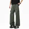 Pantalones de Trabajo Casuales Versátiles Largos de Pierna Ancha Recta, Tendencia Estilo Americano, Multibolsillos, Primavera y Otoño, Ropa para Hombre Enbu